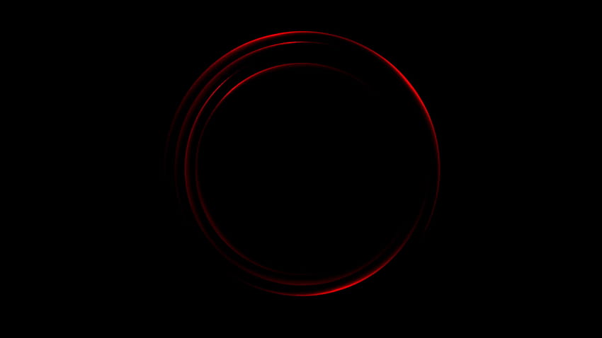 Black Red Neon, black and red circle HD wallpaper
