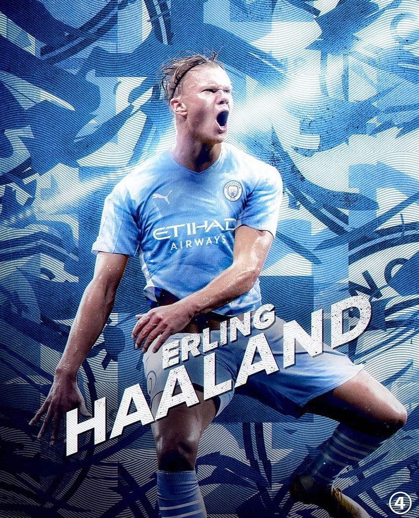 Tiền đạo của Manchester City, Erling Haaland ngồi trong sân vận động 2K tải  xuống hình nền