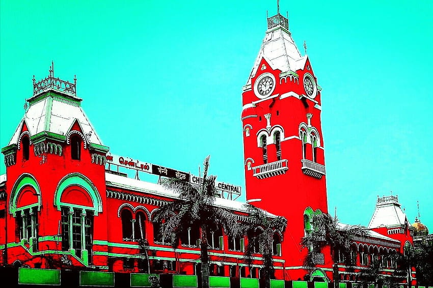Puratchi Thalaivar Dr Mgr Central Railway Stationchennai Central Railway  Station India Tamilnadu Beautiful View Day Light Blue Say Stock Photo   Download Image Now  iStock
