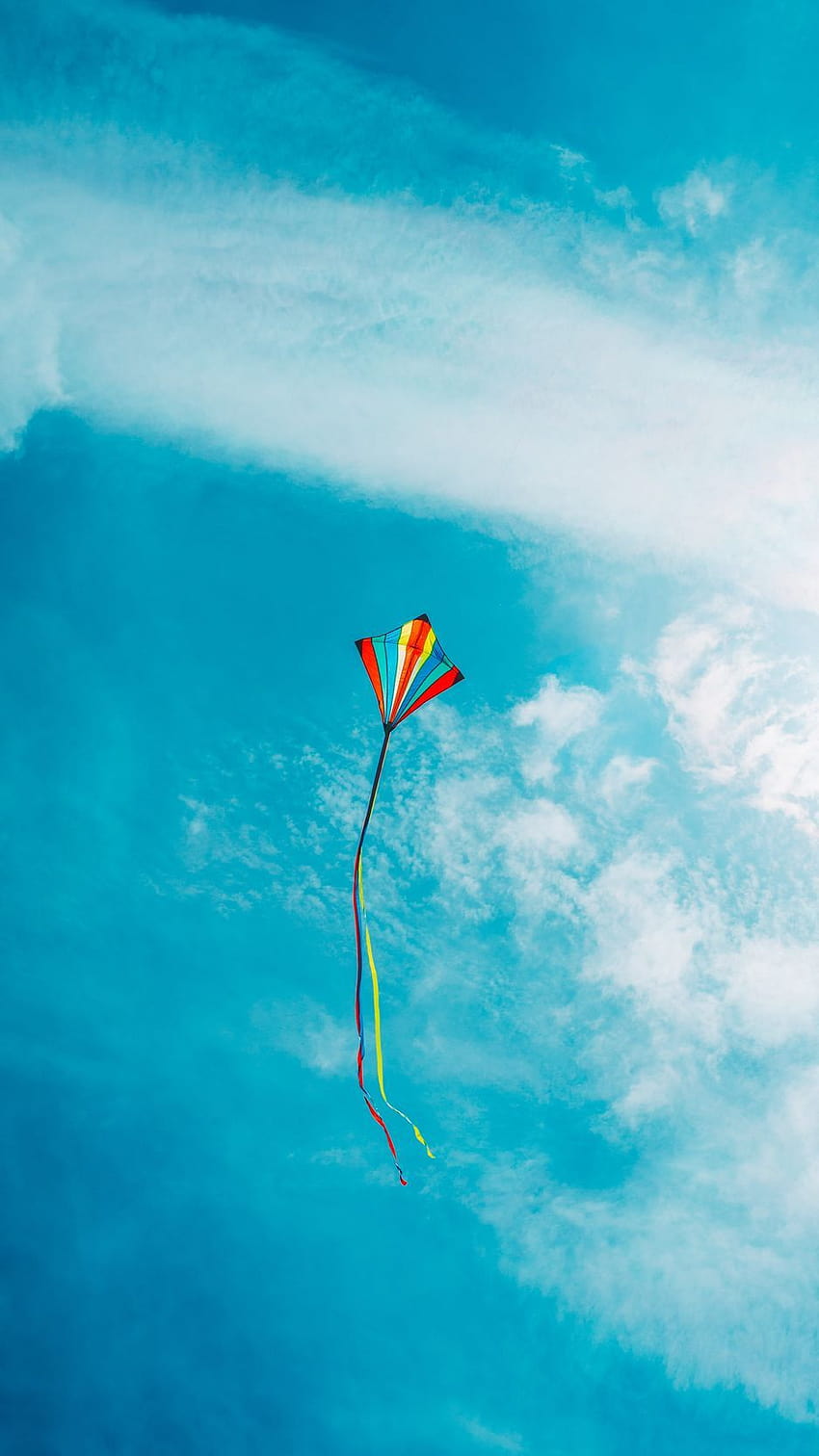 938x1668 kite ... craft, colorful clouds iphone HD phone wallpaper