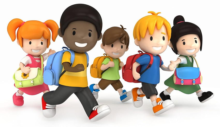 Cartoons für Kinder, ClipArt, Schulkinder HD-Hintergrundbild