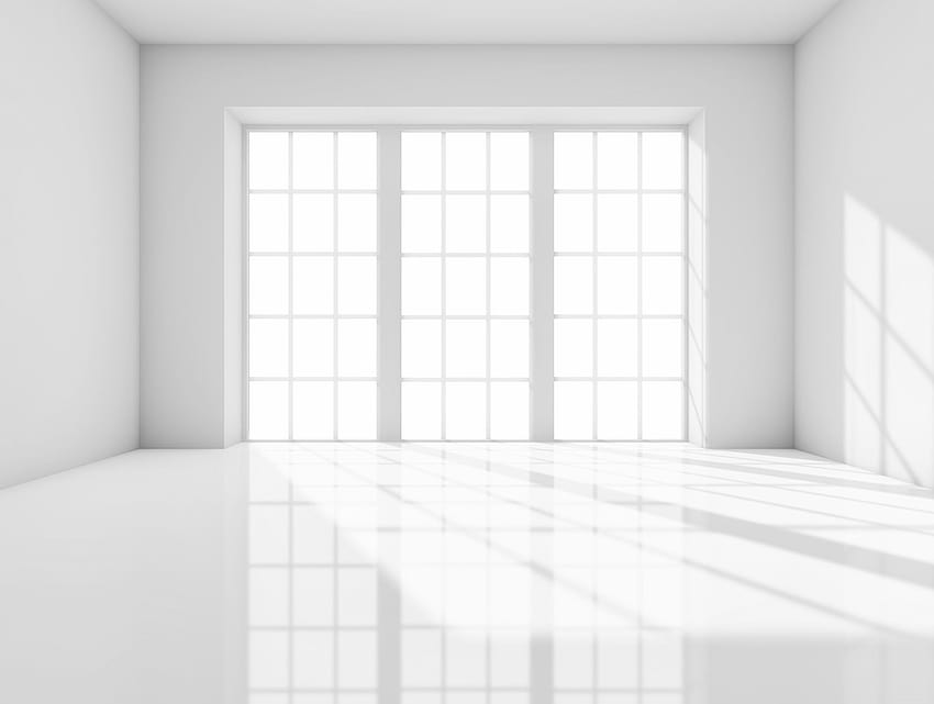 Raum-Weiß ist leerer Fenster-Innenraum, leerer Raum HD-Hintergrundbild