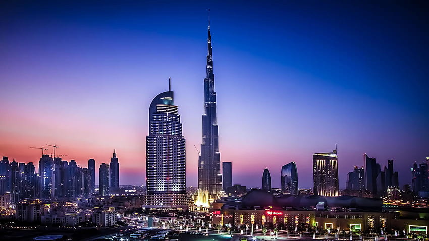 Dubai City Skyline, downtown dubai cityscape HD wallpaper