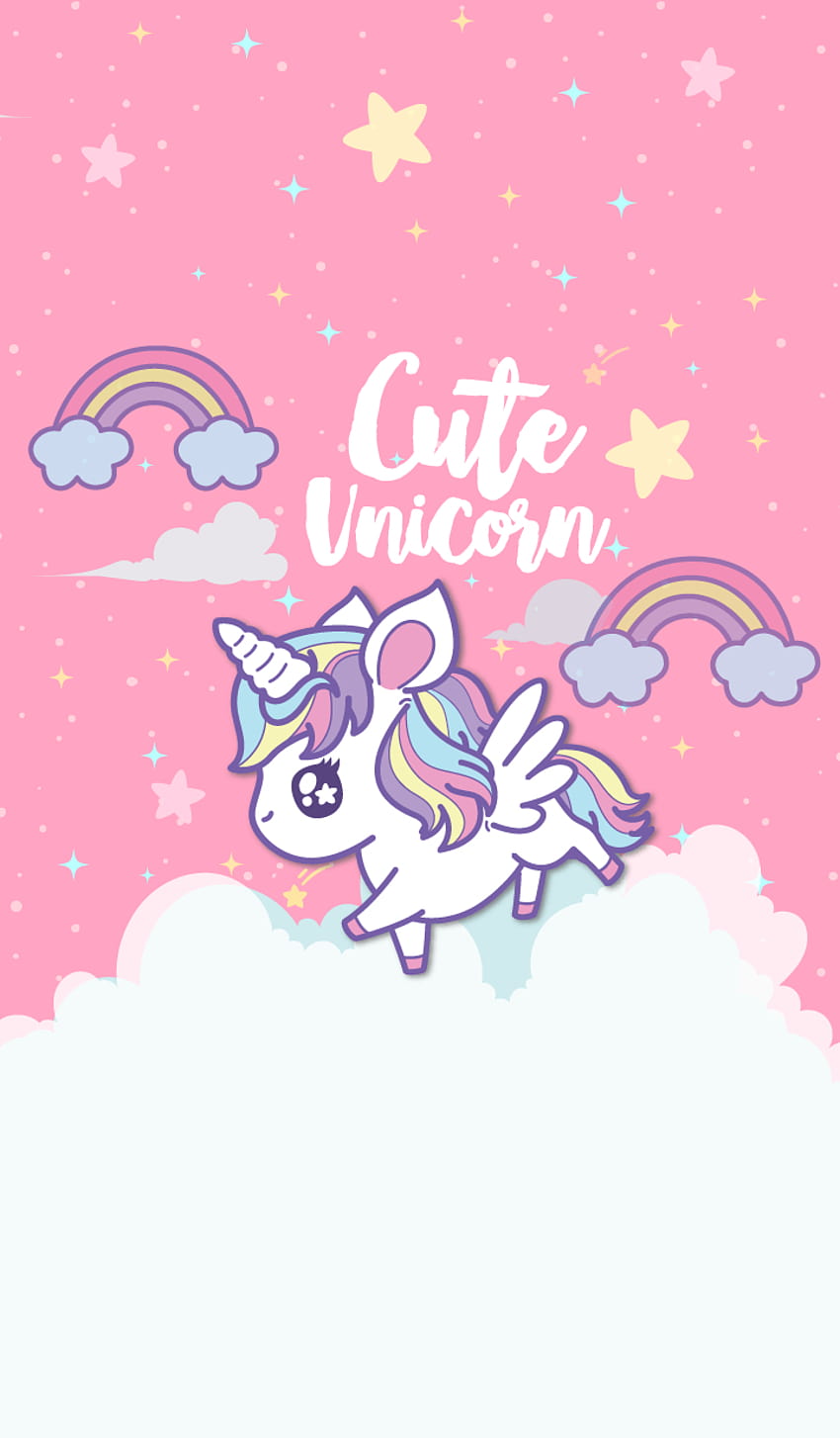 Unicorn So Cute Tema, pembe tek boynuzlu at HD telefon duvar kağıdı