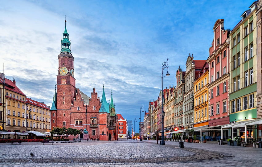 home, Poland, town hall, Wroclaw, Market square , section город HD wallpaper