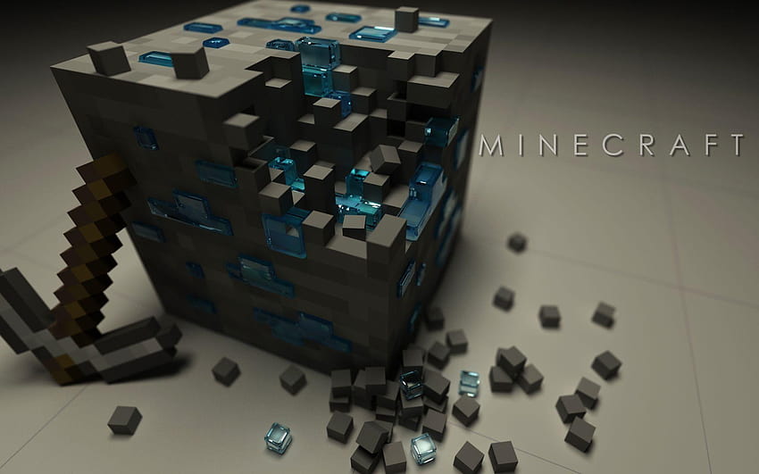 3D Minecraft Blok Mavi, minecraft elmas HD duvar kağıdı
