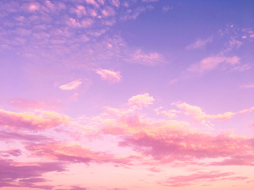 Розово небе, естетични бели облаци ps4 HD тапет