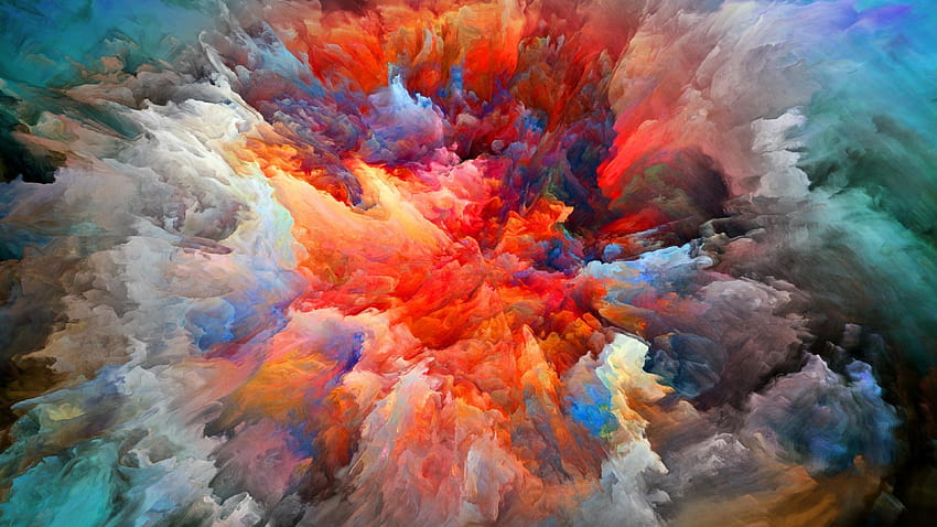 Експлозия от цветове, цветен прах HD тапет