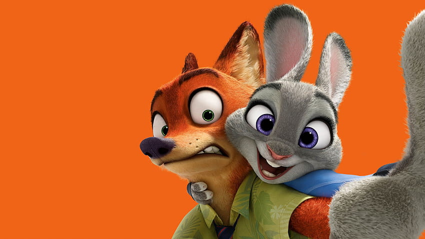Zootopia, fox, rabbit, cartoon, Movies, cartoon fox HD wallpaper
