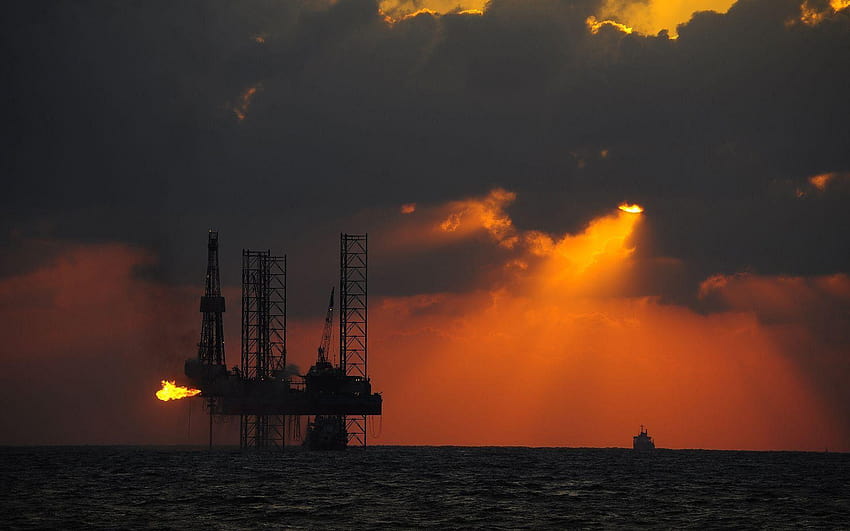 Piattaforma offshore ·①, petrolio e gas Sfondo HD