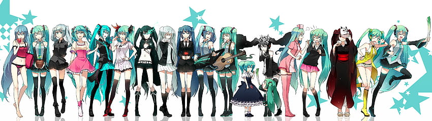 Miku x 19 [Vocaloid][3840x1080, 5120x1440] : Anime, 5120x1440 anime HD wallpaper