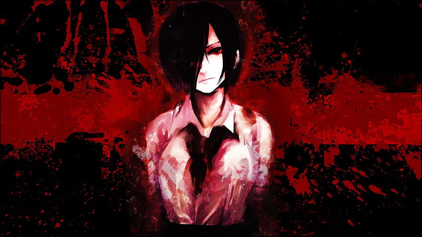 : red, Tokyo Ghoul, Kirishima Touka, darkness, screenshot, computer 1920x1080, red tokyo HD wallpaper