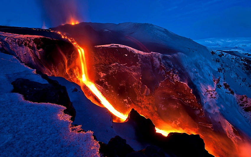 Активен вулкан Мауна Лоа в щата Хавай, САЩ, връх Нирагонго HD тапет