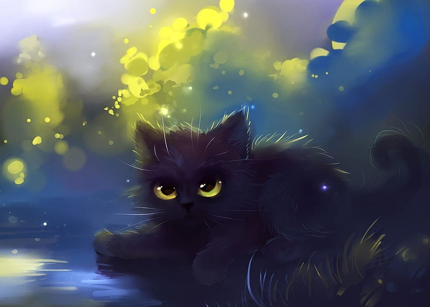 Cute black cat anime ' Poster by Simon Darren | Displate