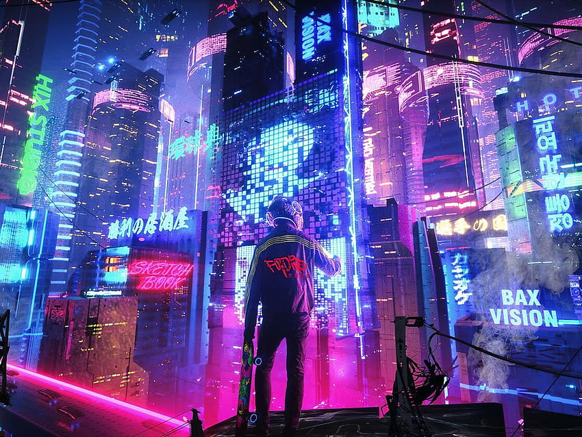 1024x768 Neon City Pan 1024x768 Resolution , Backgrounds, and HD wallpaper