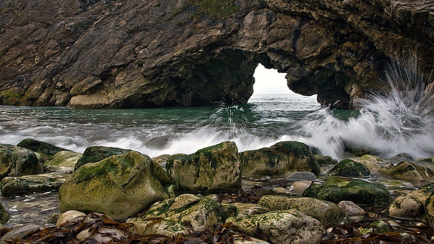 nature, Sea, Water, Water Drops, Waves, Rock, Stones, Stone, ocean water droplets HD wallpaper