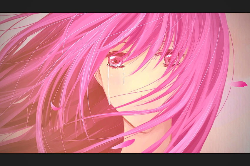 Women Tears Sad Pink Hair Anime Teardrops Pink Eyes, crying princess HD wallpaper
