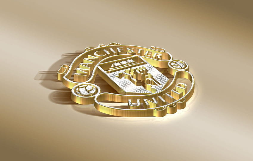 Logo, Golden, Football, Manchester United, Soccer, Silver, Emblem, English Club , section спорт, manchester united logo HD wallpaper