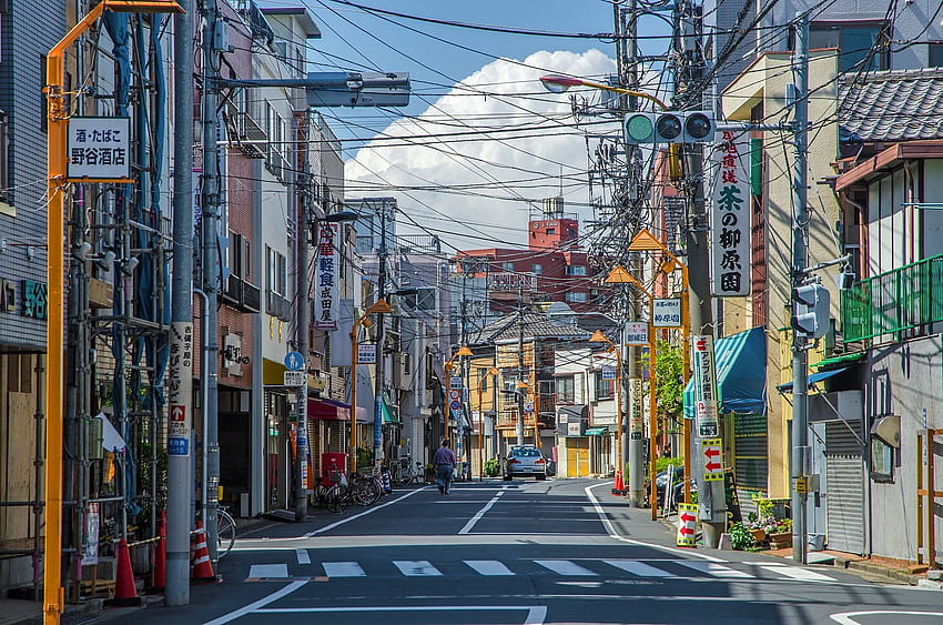 na dworze, ulica, miejski, miasto, japonia, tokio, budynek, znaki, niebo, japonia tumblr Tapeta HD