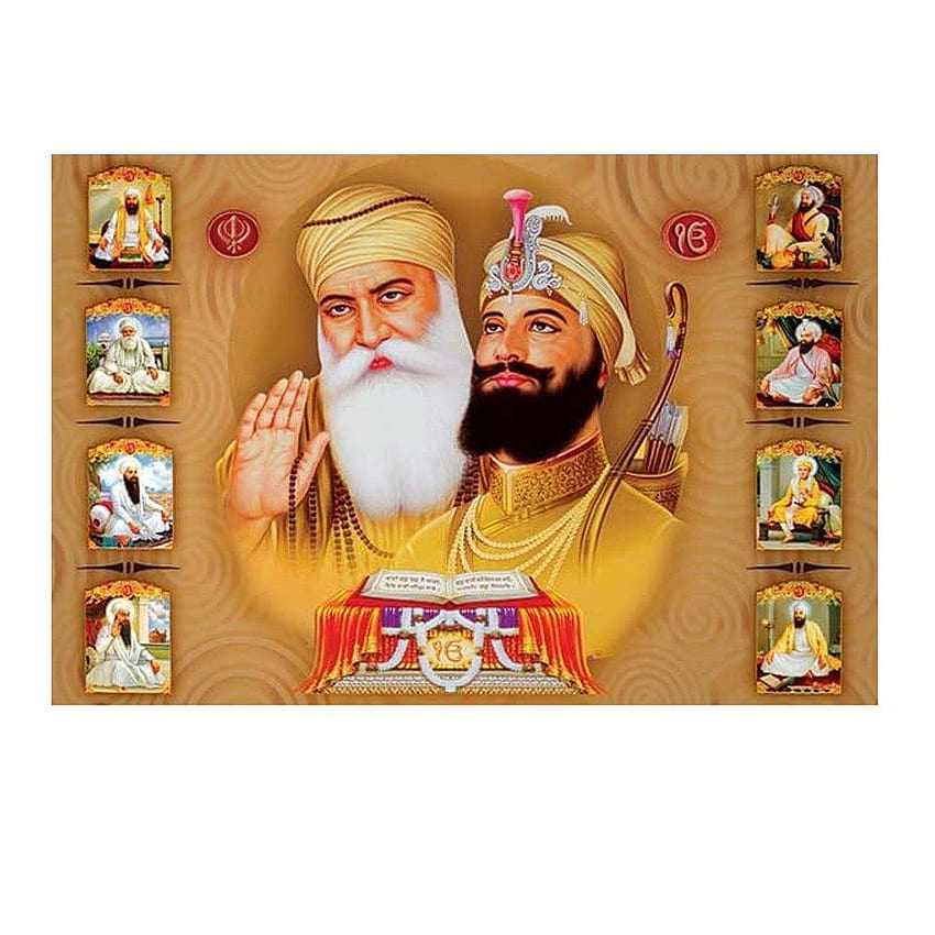 Ten Sikh Gurus Wall Painting, ten gurus HD phone wallpaper | Pxfuel