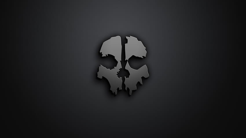 : illustration, minimalism, artwork, Call of Duty Ghosts, logo, skull, Call of Duty, Dishonored, gray background, hand, darkness, computer , black and white, monochrome graphy, human body, font, organ 1920x1080 HD wallpaper