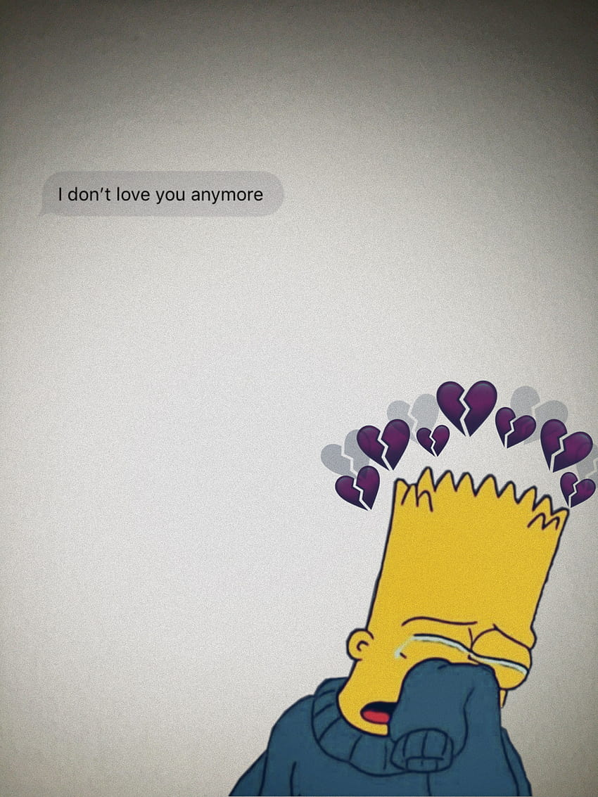 Download Sad Bart Simpsons Emojis Wallpaper