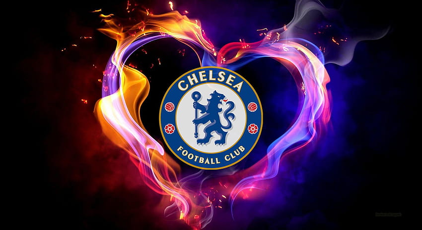 Chelsea Football Club, logo chelsea avec feu Fond d'écran HD