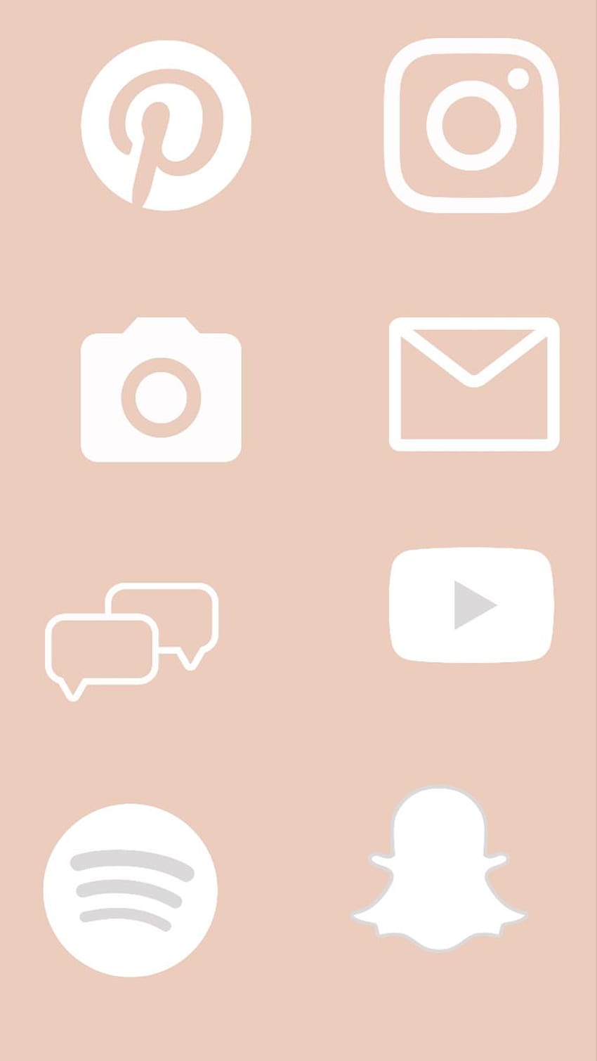 Бледорозови икони на приложения за джаджа на началния екран на ios 14 HD тапет за телефон
