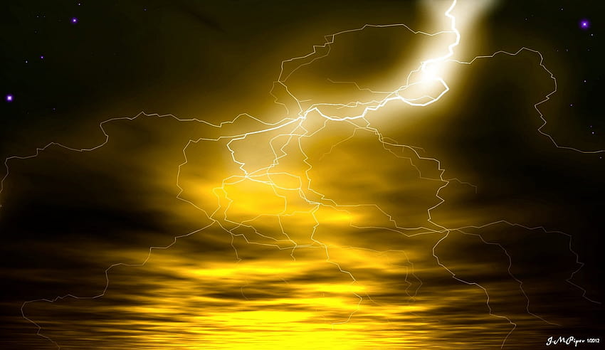 Yellow Lightning Backgrounds, yellow thunder HD wallpaper