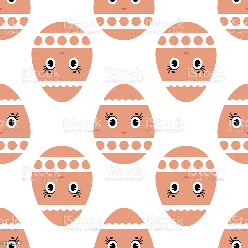 Цветен безшевен модел на сладки великденски яйца на светъл фон Проста плоска векторна илюстрация за дизайна на хартиен плат Опаковъчна хартия Обвивки Уеб сайтове Стокова илюстрация HD тапет за телефон