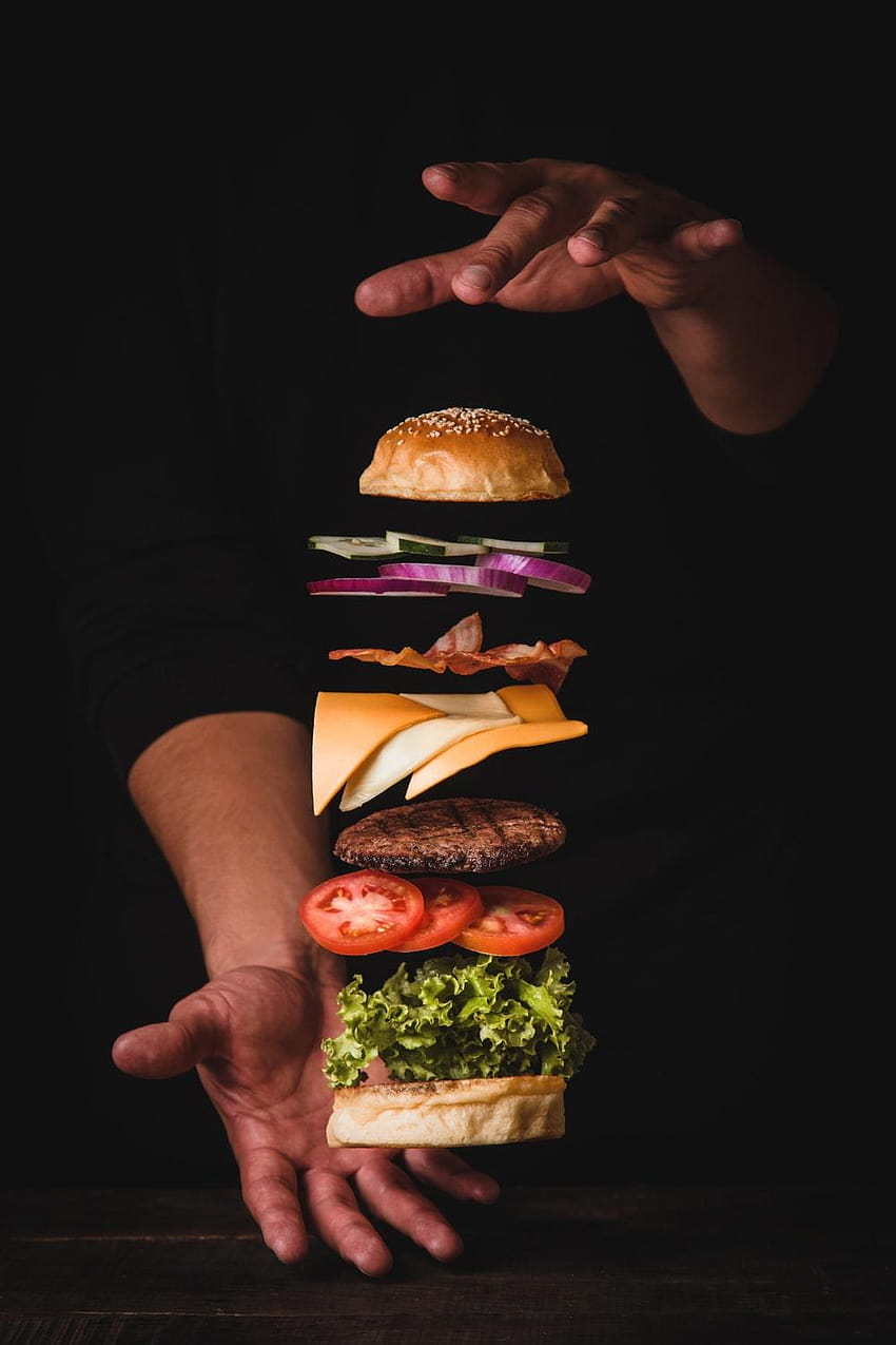Best 50 Hamburger [], realistic fast food HD phone wallpaper