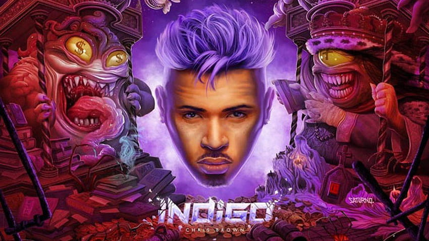 Chris Brown ujawnia okładkę „Indigo”, Chris Brown w kolorze indygo Tapeta HD