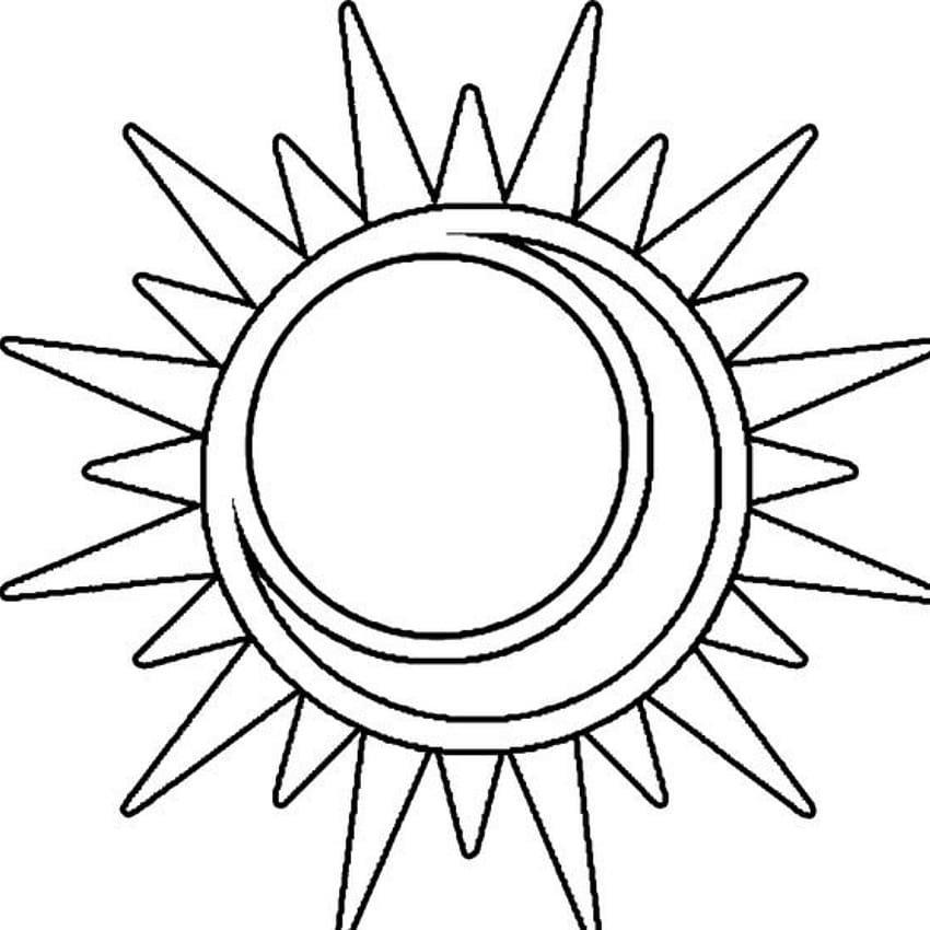 Simple sun icon, doodle style flat vector outline for coloring book  Illustration #243394448