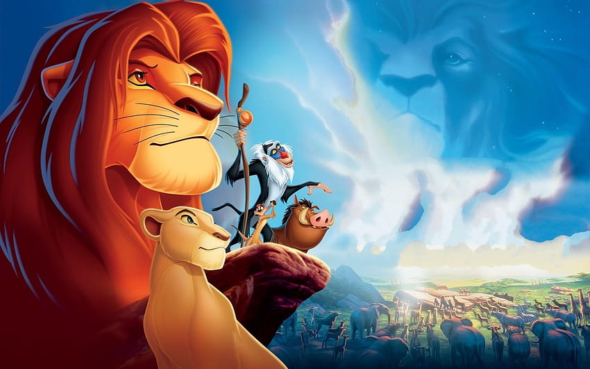 El rey león Simba y sus amigos, simba y mufasa el rey león. fondo de pantalla