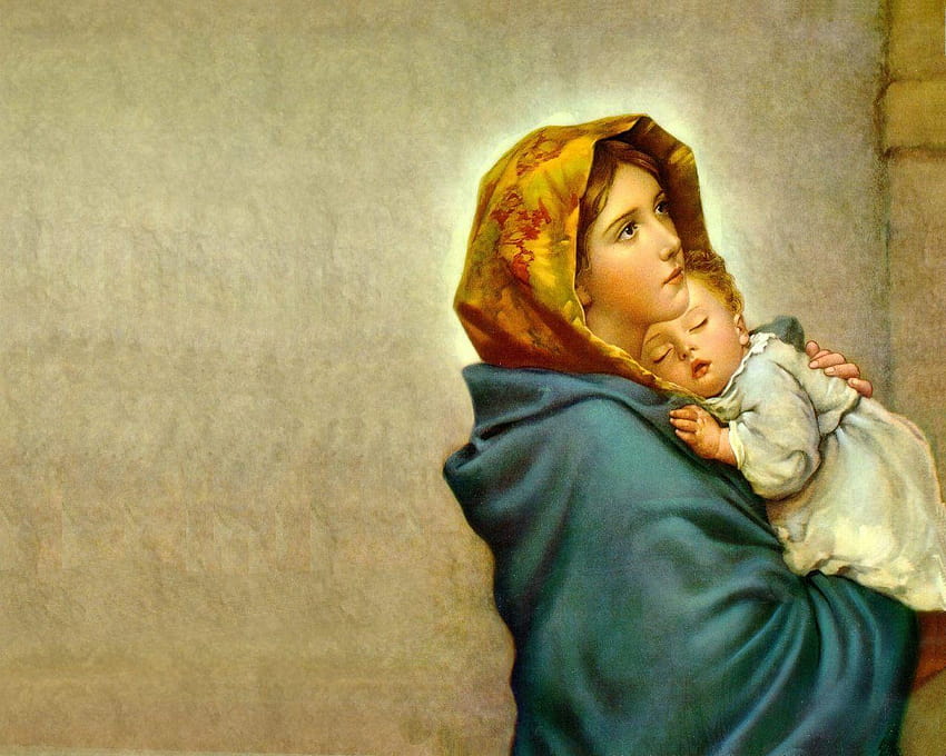 Madre María con el Niño Jesús, madre María fondo de pantalla