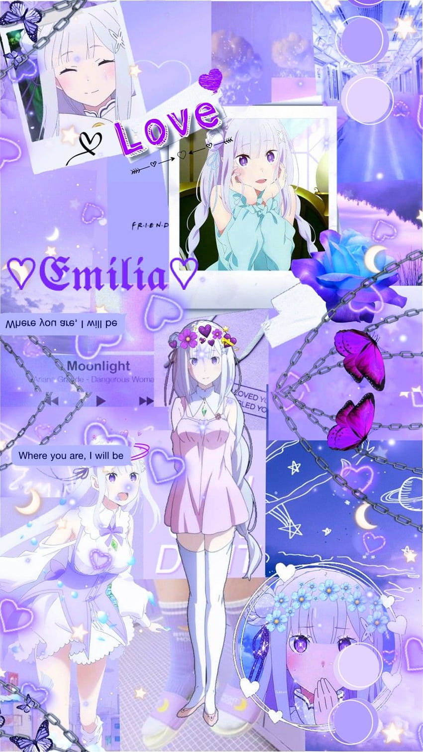 Emilia Re Zero Aesthetic kawaii, emilia estetyczne Tapeta na telefon HD
