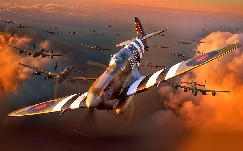 Supermarine Spitfire, avion de chasse britannique, monde, bombardiers Fond d'écran HD
