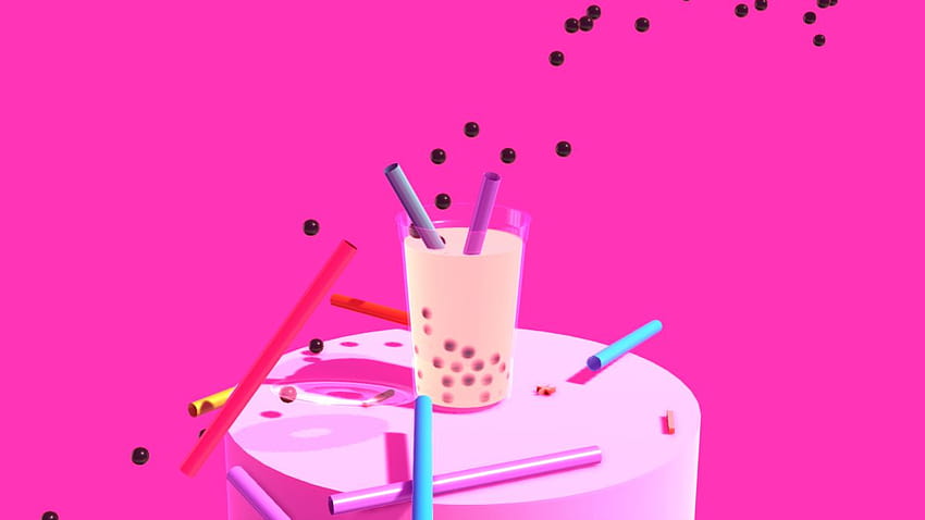 Anime ve bubble tea, bu yemek fiziği sim, anime boba'ya ilham verdi HD duvar kağıdı