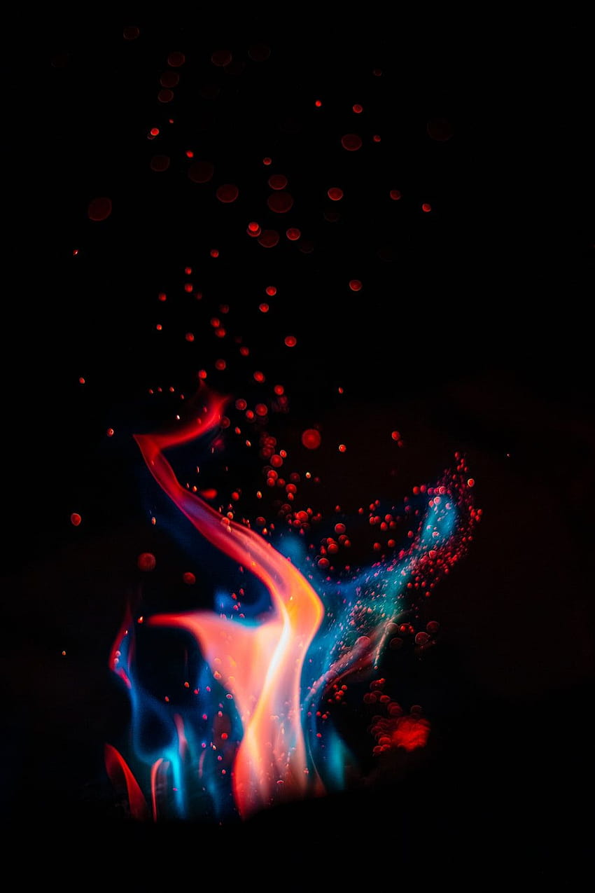 red and blue fire digital – Ornament, blue fire logo HD phone wallpaper