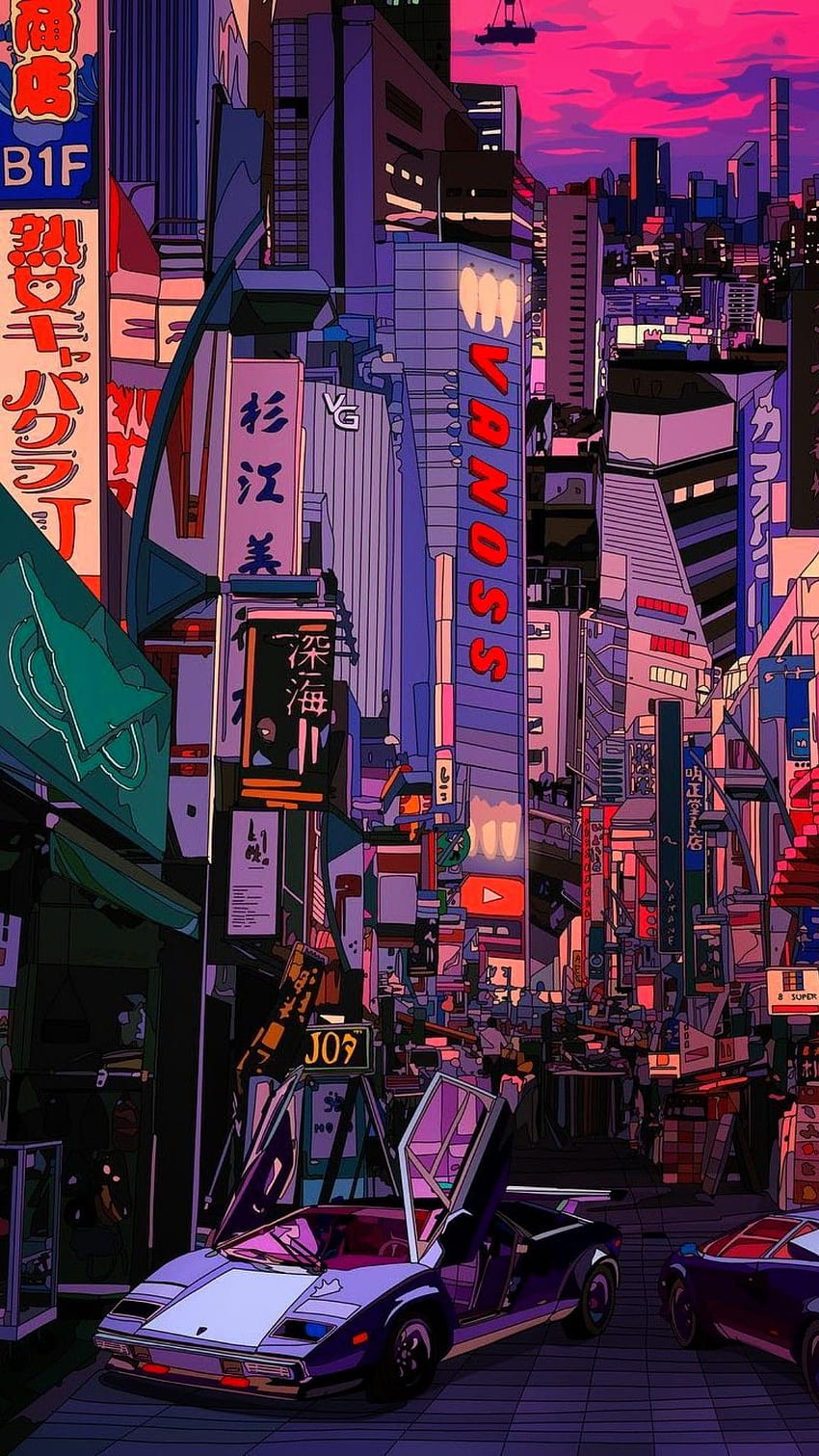 미적 일본 도시, 일본 미적 도시 전화 HD 전화 배경 화면