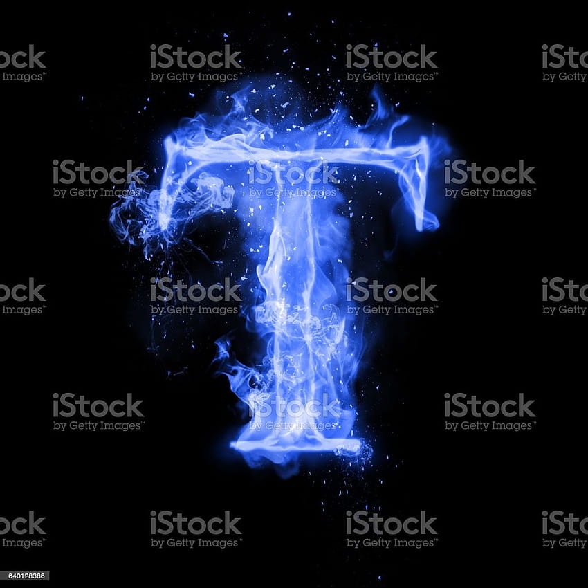 Chama Azul Fogo Azul Letra T, v letra de fogo azul Papel de parede de celular HD