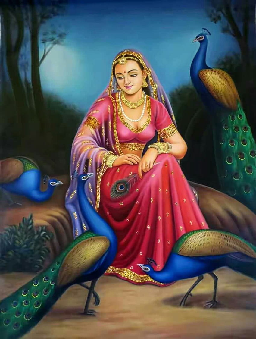 Pittura della donna del villaggio indiano a PaintingValley, villaggio delle donne Sfondo del telefono HD