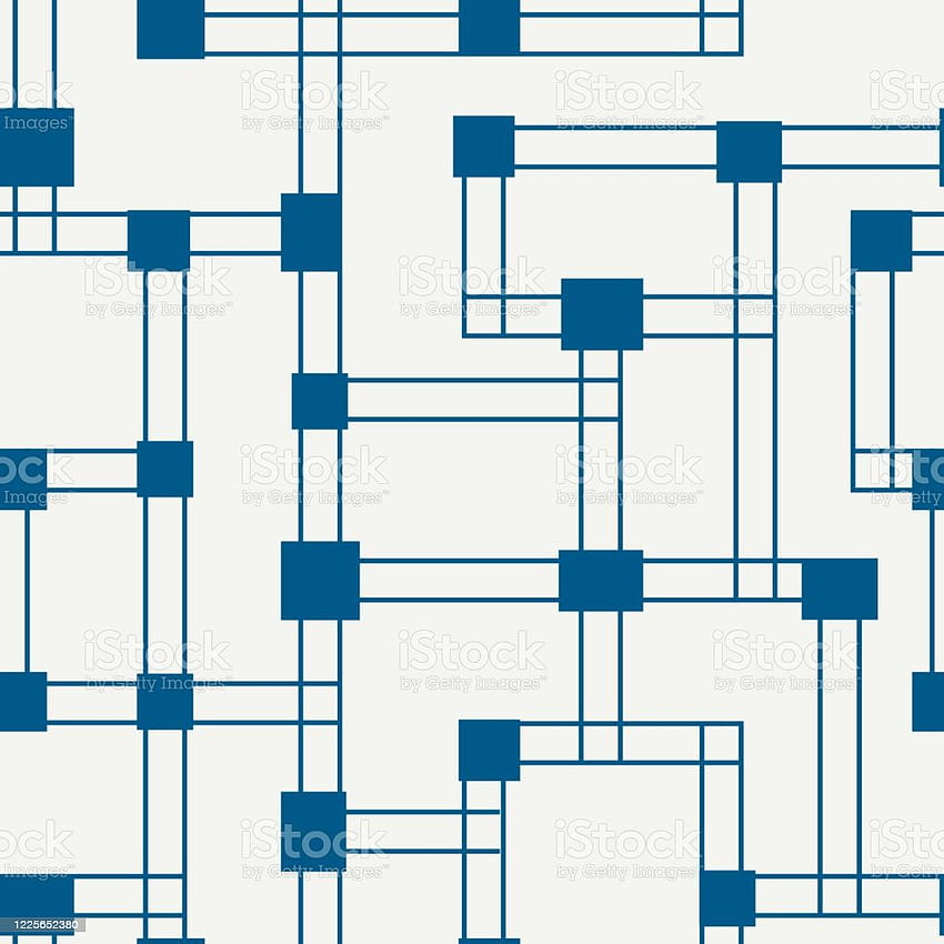 Geometryczny bezszwowy wzór w stylu Bauhaus tła nowoczesny labirynt labirynt rurociągu Ornament liniowy Geo ilustracji Tapeta na telefon HD