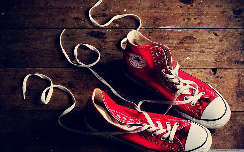 Red Converse Shoes ❤ for Ultra TV HD wallpaper