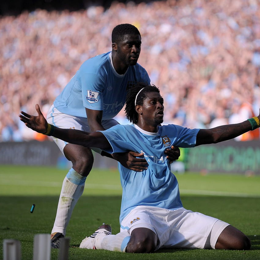 Arsenal fans still angry as Emmanuel Adebayor's iconic Man City celebration is remembered 12 years on HD phone wallpaper