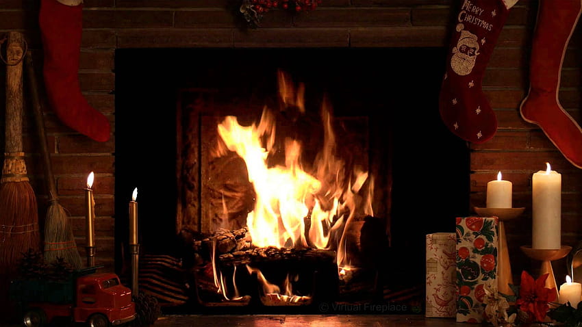 Dieses festliche Yule Log-Video birgt ein erschreckendes Geheimnis, Weihnachtszeit HD-Hintergrundbild