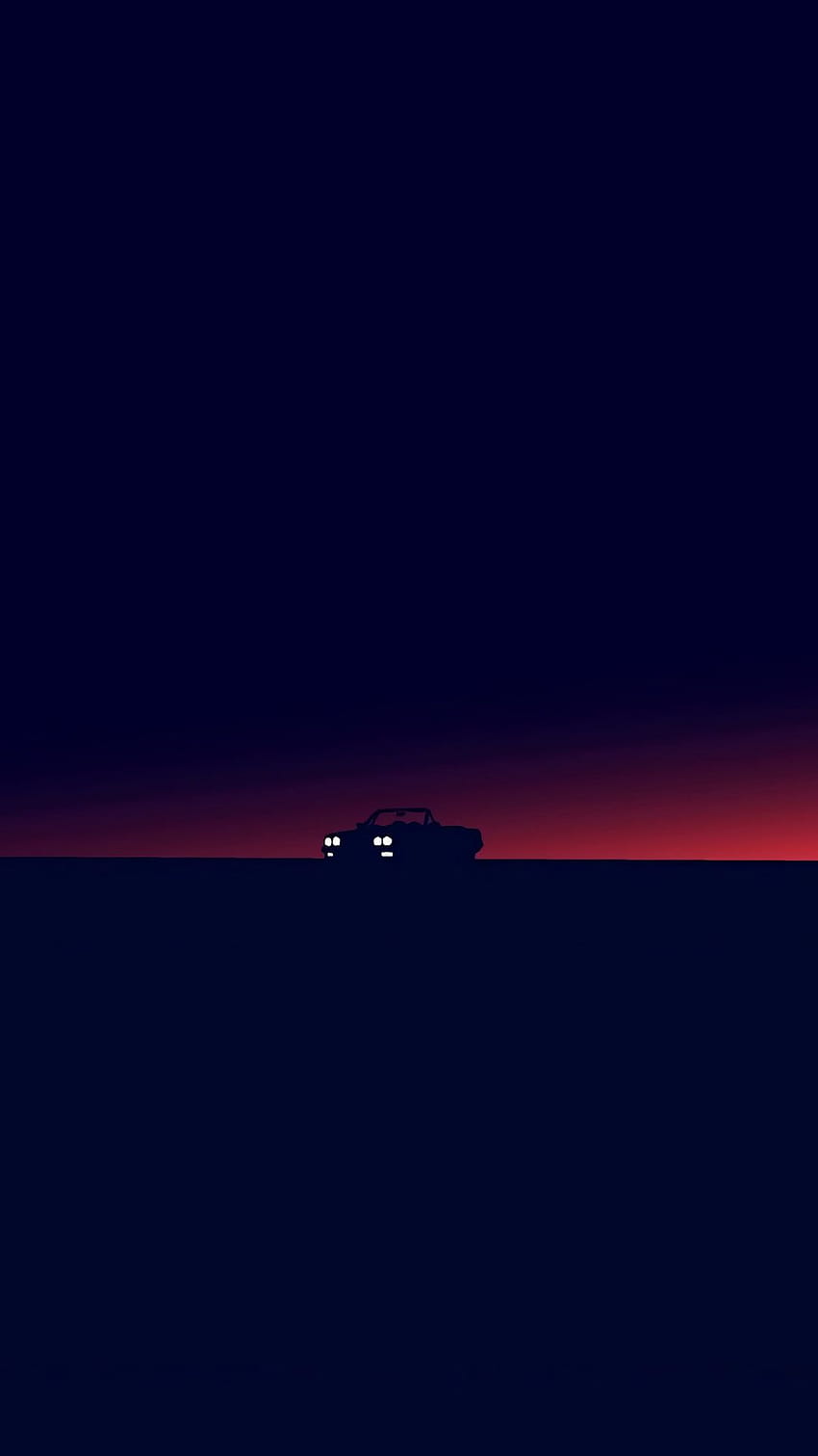 Car, silhouette, dark, twilight, minimal, 1080x1920, dark minimalist mobile HD phone wallpaper