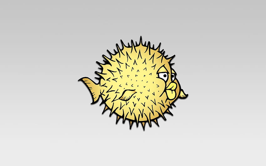 grey fish logo openbsd the blowfish pufferfish HD wallpaper