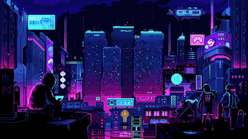 ArtStation, pixel art city HD wallpaper