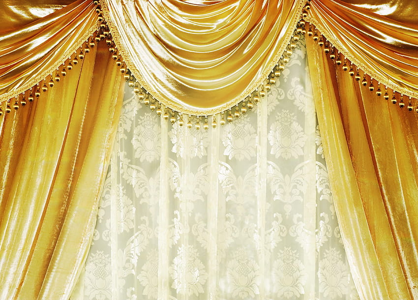 3944x2832 curtains, gold, velvet curtains, damask backgrounds HD wallpaper